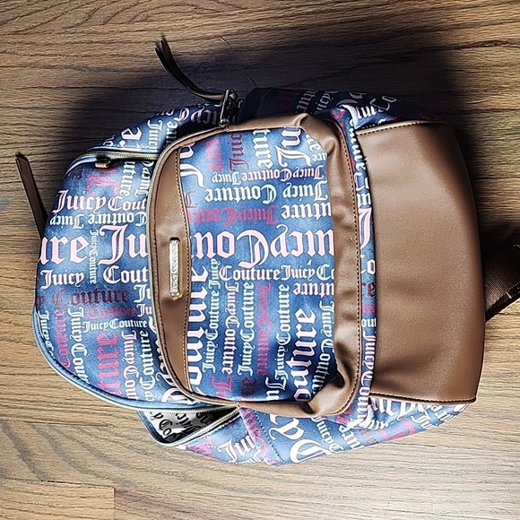 Juicy Couture Blue and Brown Logo Backpack main image 5